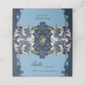 Elegant blauw Keltisch ontwerp Plaatskaartje (Buitenkant ongevouwen)