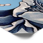 Elegant blauw Keltisch ontwerp Poster (Hoek)