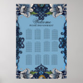 Elegant blauw Keltisch ontwerp Poster (Voorkant)