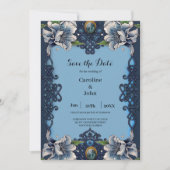 Elegant blauw Keltisch ontwerp Save The Date (Voorkant)