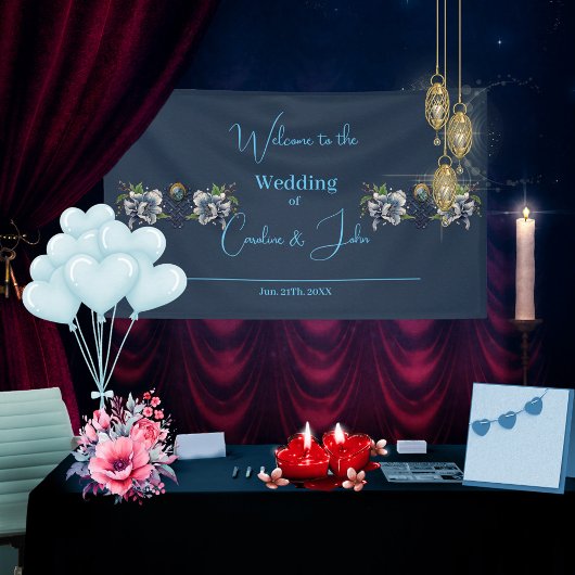 Elegant blauw Keltisch ontwerp Spandoek