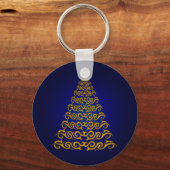 Elegant blauw kerstboomSleutelhanger Sleutelhanger (Voorkant)