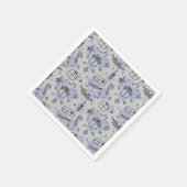 Elegant blauw kerstdoedels patroon servet (Hoek)