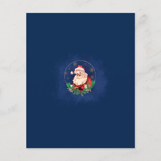 Elegant  blauw kerstkerstkerstfeest flyer (Achterkant)