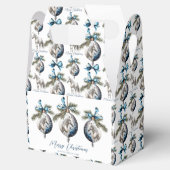 Elegant blauw Kerstmis wit paard Bedankdoosjes (Geopend)