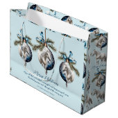 Elegant blauw Kerstmis wit paard citaat Groot Cadeauzakje (Voorkant Gekanteld)