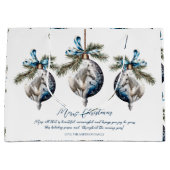 Elegant blauw Kerstmis wit paard citaat Groot Cadeauzakje (Voorkant)