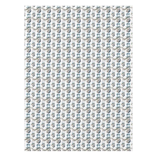 Elegant blauw Kerstmis wit paard patroon Tafelkleed (Voorkant)