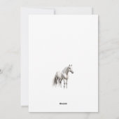 Elegant blauw Kerstmis wit paard ruitersport Feestdagenkaart (Achterkant)