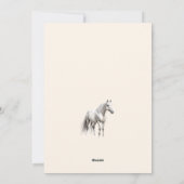 Elegant blauw Kerstmis wit paard ruitersport Feestdagenkaart (Achterkant)