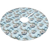 Elegant blauw Kerstmis wit paard ruitersport Kerstboom Rok (Gekanteld)