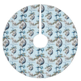 Elegant blauw Kerstmis wit paard ruitersport Kerstboom Rok