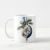 Elegant blauw Kerstmis wit paard ruitersport Koffiemok (Links)