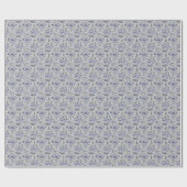 Elegant blauw kerstpatroon cadeaupapier (Vlak)