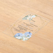 Elegant blauw klein pompoen jongen Baby shower Acryl Uitnodigingen (Laagn)