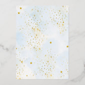 Elegant blauw klein pompoen jongen Baby shower Folie Uitnodiging (Achterkant)