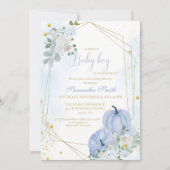 Elegant blauw klein pompoen jongen Baby shower Kaart (Voorkant)