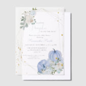 Elegant blauw klein pompoen jongen Baby shower Vellum Uitnodigingen (Offset)
