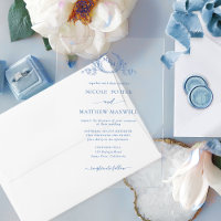 Elegant Blauw Koninklijk Kroon Krans Monogram