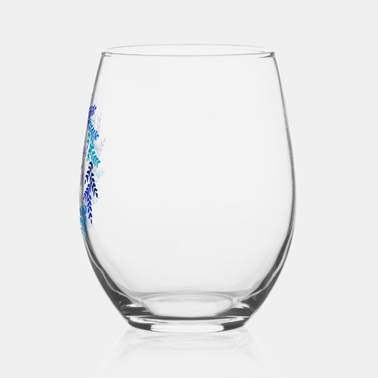 Elegant Blauw Krans 55e Verjaardagsfeestje Wijnglas Zonder Voet (Links)