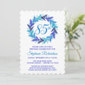 Elegant Blauw Krans 85e Verjaardagsfeestje Kaart (Staand voorkant)