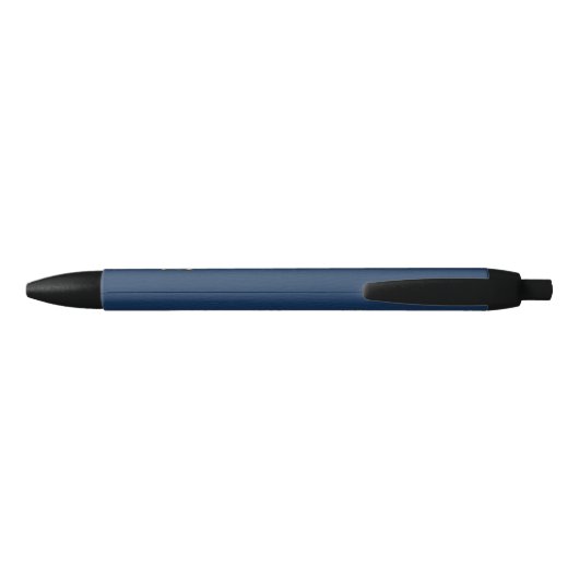Elegant blauw kunstleder Aangepaste Logo Zwarte Inkt Pen (Achterkant)