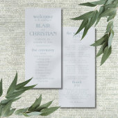 Elegant Blauw Kust Huwelijksceremonie Programma
