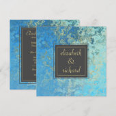 Elegant Blauw Kwarts Bruiloft Kaart (Voorkant / Achterkant)