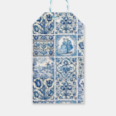 Elegant Blauw land bloementoilet Cadeaulabel (Achterkant)