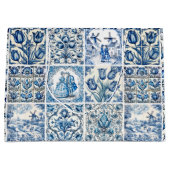 Elegant Blauw land bloementoilet Groot Cadeauzakje (Voorkant)