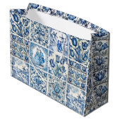 Elegant Blauw land bloementoilet Groot Cadeauzakje (Achterkant Gekanteld)