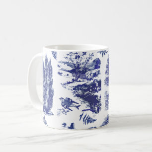 Elegant  blauw land pastorale koffie koffiemok