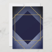 Elegant blauw leder 21e verjaardag Uitnodiging (Achterkant)