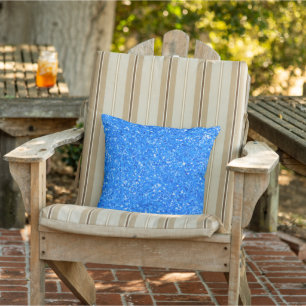 Elegant blauw leuk glinsterende glans glamor patro buitenkussen