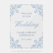 Elegant blauw  Lijst bruiloft welkom Acryl Bord (Voorkant)