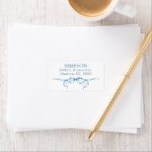 Elegant Blauw Lint Retouradres Label (Insitu)
