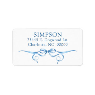Elegant Blauw Lint Retouradres Label
