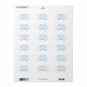 Elegant Blauw Lint Retouradres Label (Full Sheet)