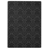 Elegant Blauw Lint Zwart & Wit Damasks Klembord (Achterkant)