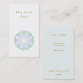 Elegant Blauw Lotus Bloem Eenvoudig Visitekaartje (Voorkant / Achterkant)