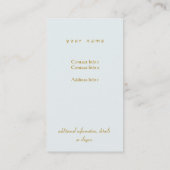 Elegant Blauw Lotus Bloem Eenvoudig Visitekaartje (Achterkant)