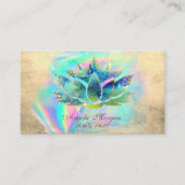 Elegant Blauw Lotus Bloem Holografisch Inc Visitekaartje (Voorkant)