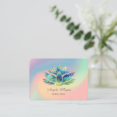 Elegant Blauw Lotus Bloem Kleurrijk Visitekaartje (Staand voorkant)