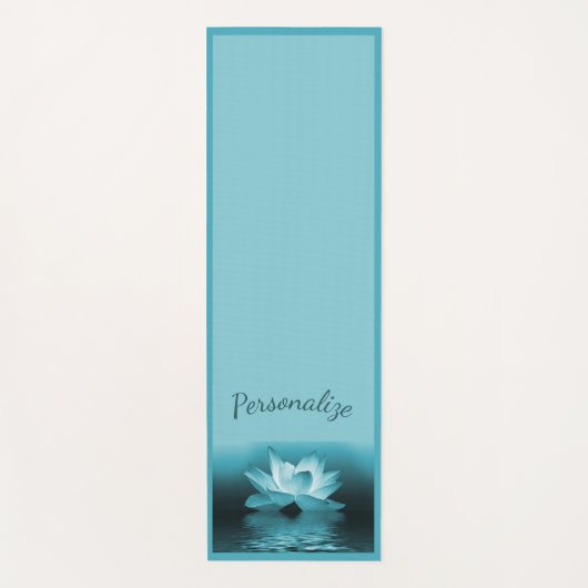 Elegant Blauw Lotus Bloem Zen Yoga Namaste Yogamat (Voorkant)