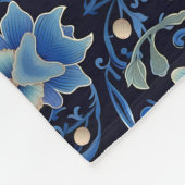 Elegant Blauw Lotus Tegel Patroon Fleece Deken (Hoek)