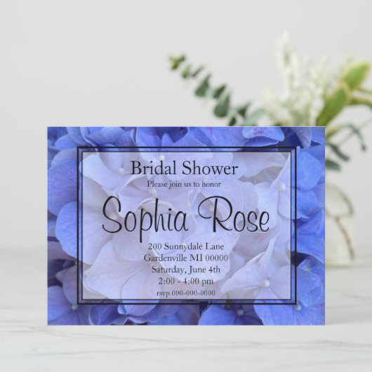 Elegant Blauw maagdenpalm floraal Vrijgezellenfees Kaart (Staand voorkant)