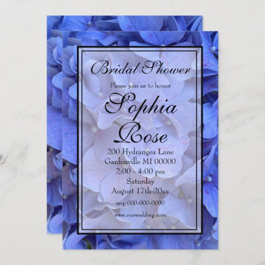 Elegant Blauw maagdenpalm floraal Vrijgezellenfees Kaart (Voorkant / Achterkant)