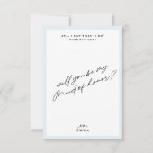 Elegant  Blauw Maid of Honor Voorstel Kaart (Voorkant)