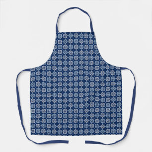 Elegant Blauw Mandala Bloemenpatroon Schort