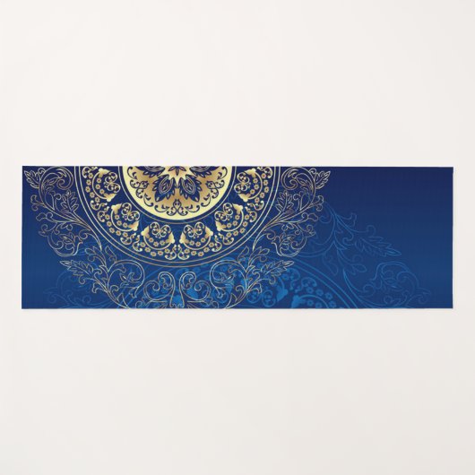 Elegant Blauw Mandala Patroon Yoga Mat! Yogamat (Voorkant (horizontaal))